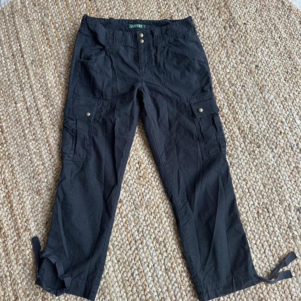 Ralph Lauren black workwear gorpcore granola cargo pants 100% cotton